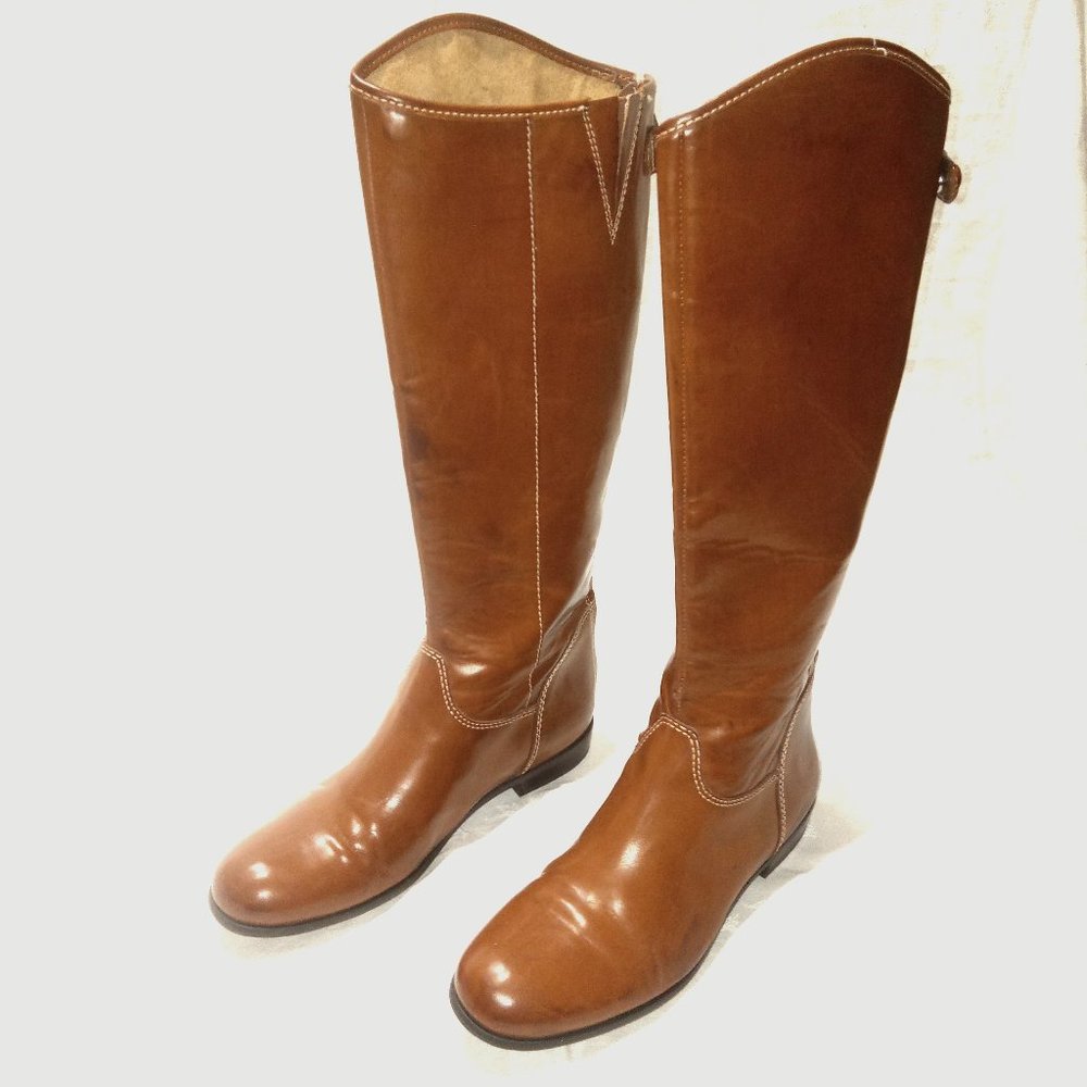 Ciao Bella Leather Brown Polished Woman's Knee High Riding Boots Sz 7